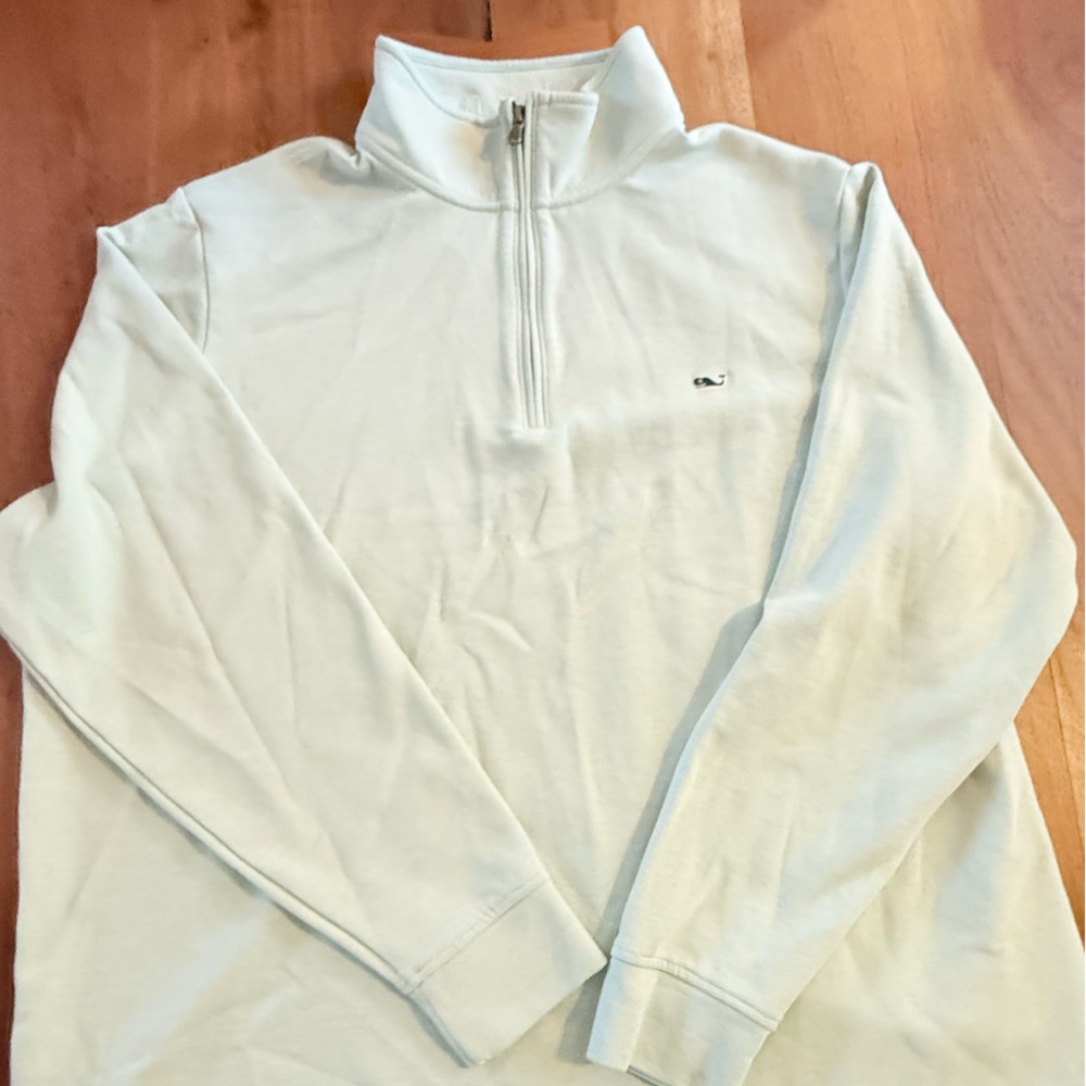 Vineyard Vines Men's Light Green Zip-Up Sweater